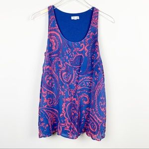 A Pea In The Pod | Silk Paisley Maternity Tank Top